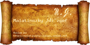 Malatinszky József névjegykártya