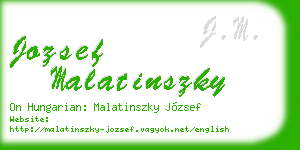 jozsef malatinszky business card