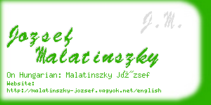 jozsef malatinszky business card